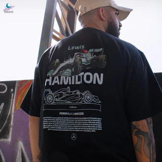 Camisetas F1 escuderia Mercedes-AMG Lewis Hamilton Fórmula 1 unissex 100% algodão