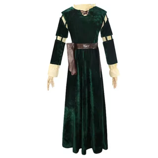 vestido cosplay princesa Mérida valente adulto fantasia verde