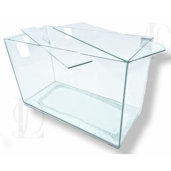 Aquário N6 45x21x28cm Retangular 26 Litros Beteira Vidro 3mm incolor p/ peixes ornamental plantas natural e artificial