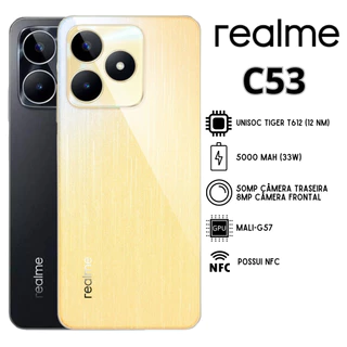 Celular Realme C53 | Câmera 50MP , Processador Unisoc Tiger T612 (12 nm), Bateria 5000 mah, Carregamento 33W , Versão Global , Envio do Brasil