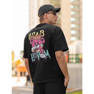 Camisa Streetwear Urso Money Algodão Unissex Qualidade Masculino Confortável