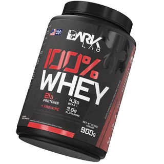 100% Whey Protein Concentrado Pote 900g Dark Lab - Proteina 100% Concentrada, BCAA, Glutamina