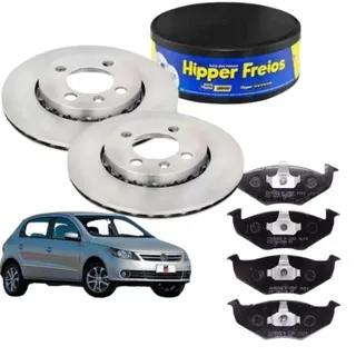 Kit Disco Dianteiro E Pastilha Freio Gol Saveiro Voyage 1.0 1.6 8v 2008 á 2018 Leia a Descrição
