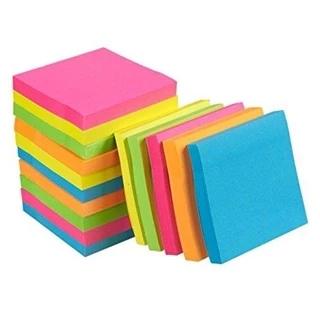 Kit Bloco De Notas Post It 76x76mm Bloco Adesivo Para Anotações Colorido Neon