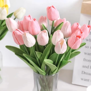 KIT Buquê De Tulipas De Tulipas Artificiais Real Ao Toque C/ 10 Hastes
