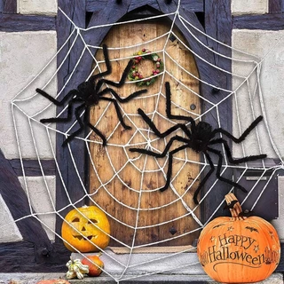 Rede Grande Teia De Aranha Decoração Halloween Poliester 1,50m