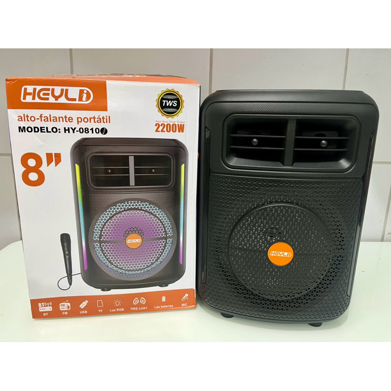 Super caixa de som Heyli HY-0810 Potente karaoke bluetooth