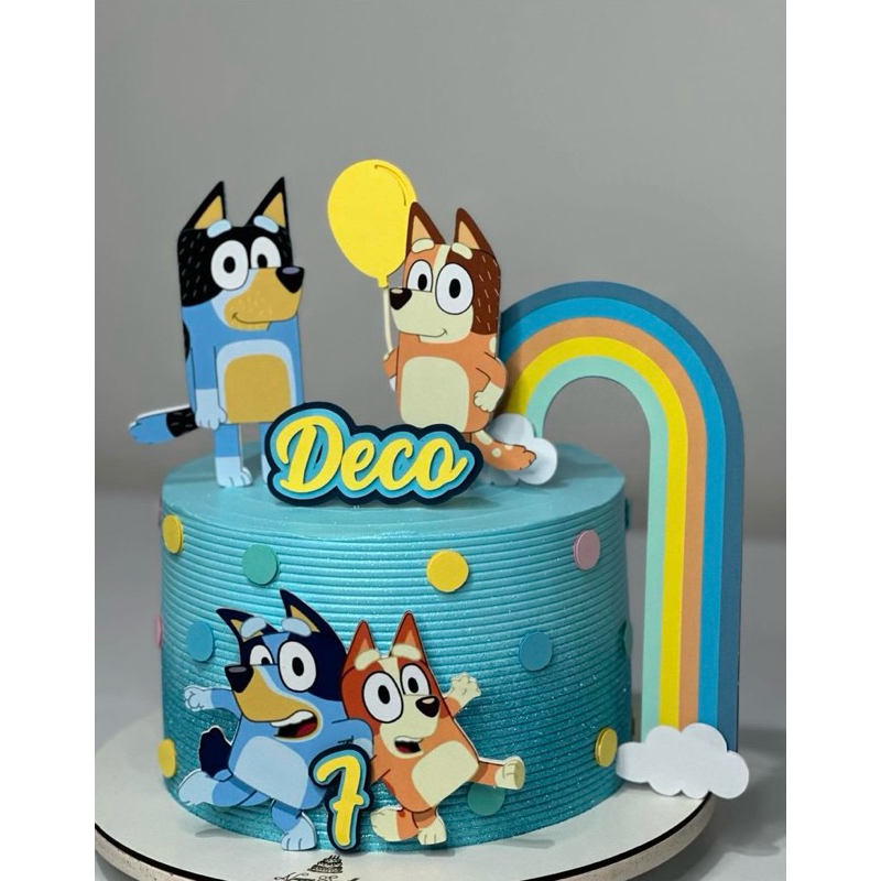 TOPO DE BOLO PERSANALIZADO - BLUEY E BINGO - MENINA OU MENINO | Shopee ...