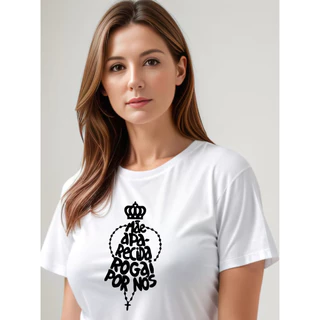 Camisa camiseta blusa Poliéster Nossa Senhora Aparecida Rogai Feminina Promoção barato