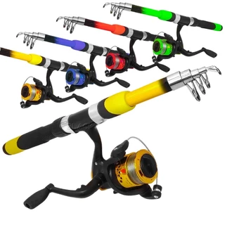 Kit de pesca Vara de pesca 1,80 m + molinete Conjunto de molinete de pesca Kit de molinete de pesca
