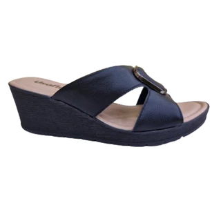 Tamanco Feminino Plataforma USAFLEX de couro UF0503 em Oferta na Shopee