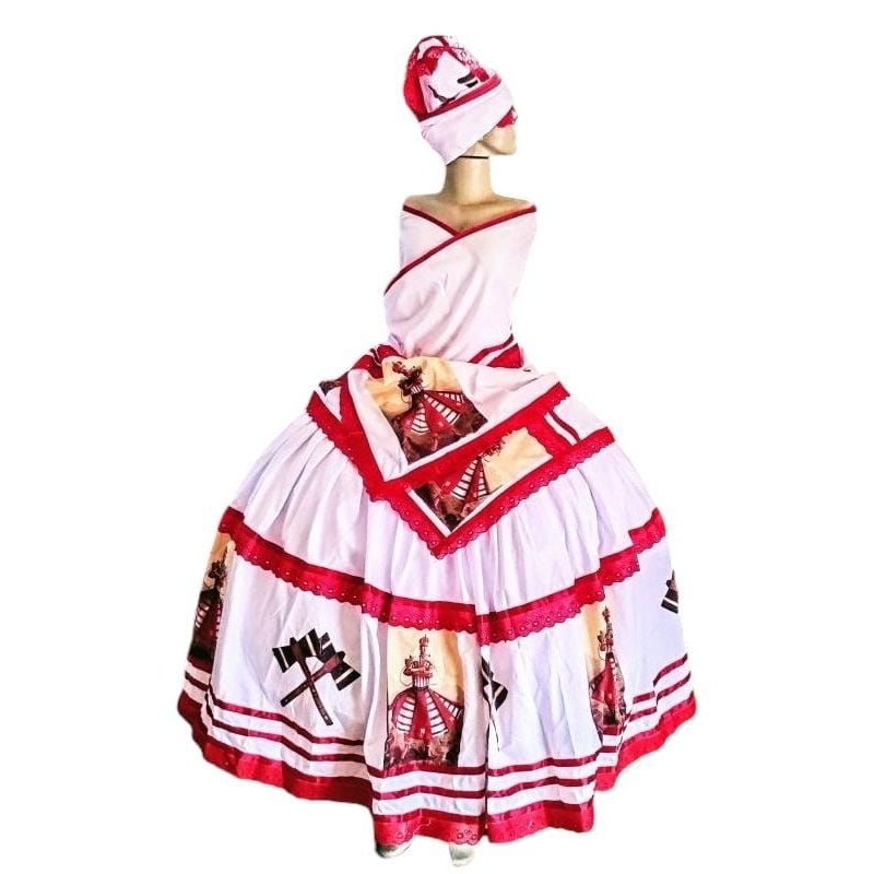 Vestido Xangô Branco e Vermelho - Vestido Roupa de Xangô Ayra | Shopee ...
