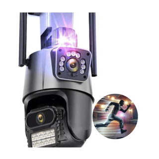 Camera Segurança Externa Lente Dupla 4k 6mp Sirene Policial