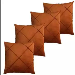 Kit de 4 Capas De Almofadas Suede Drapeada 45x45 cm Decorativas