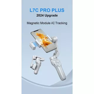 3 Axis Gimbal Estabilizador com Luz LED Face Tracking Phone Holder, Microfone Kit para Fotografia