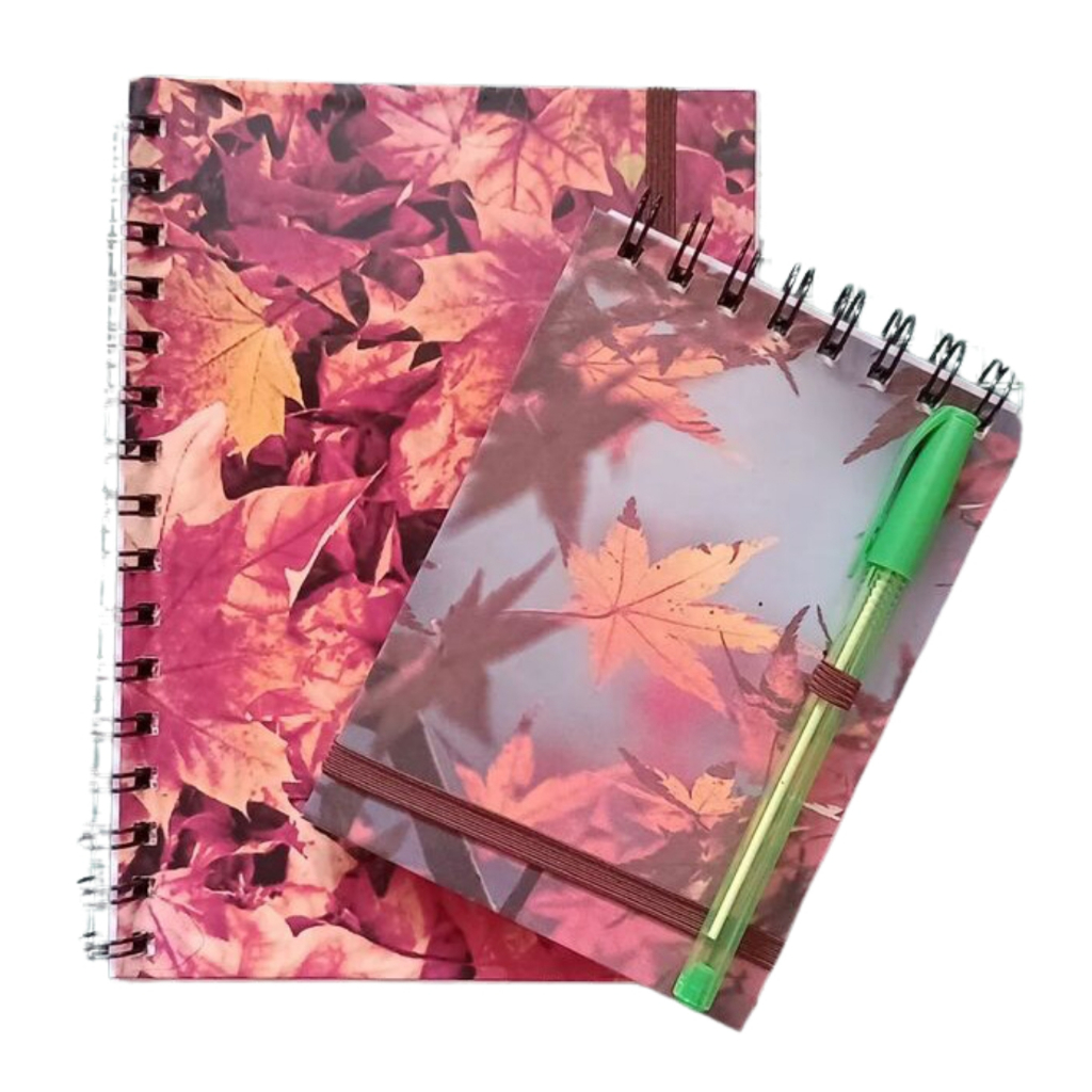 Caderno / Caderneta de Anotações - Folhas de Outono