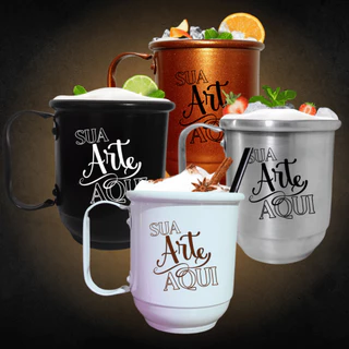 Caneca alumínio 350 ml c/ 15 unidades - ARTE 1 OU 2 LADOS