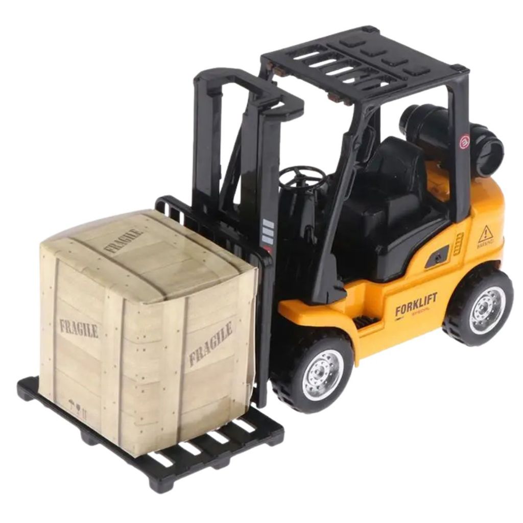 Miniatura Empilhadeira de Ferro Metal Realista Fricção Carrinho Coleção