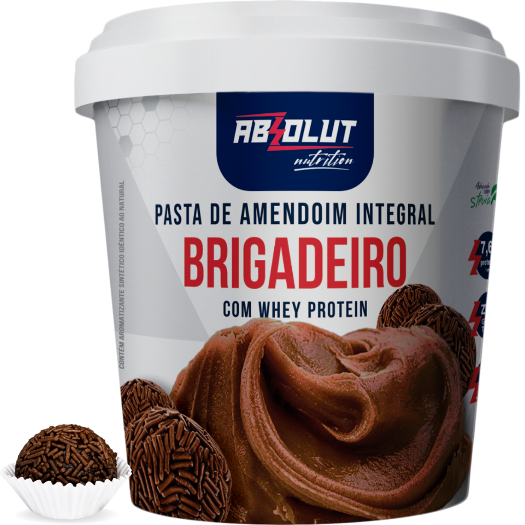 Pasta De Amendoim Integral Com Whey Protein Brigaderio 1kg - Absolut Nutrition