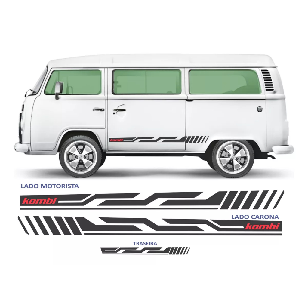 Adesivos Personalizado Faixas Laterais E Traseira Kit Kombi | Shopee Brasil