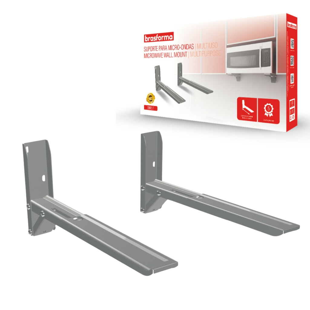 Suporte para Forno Elétrico Micro-Ondas Microondas Brasforma SBR3.7 Prata