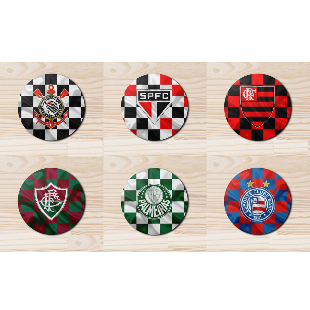 descanso de copo jogo americano times de futebol porta copo