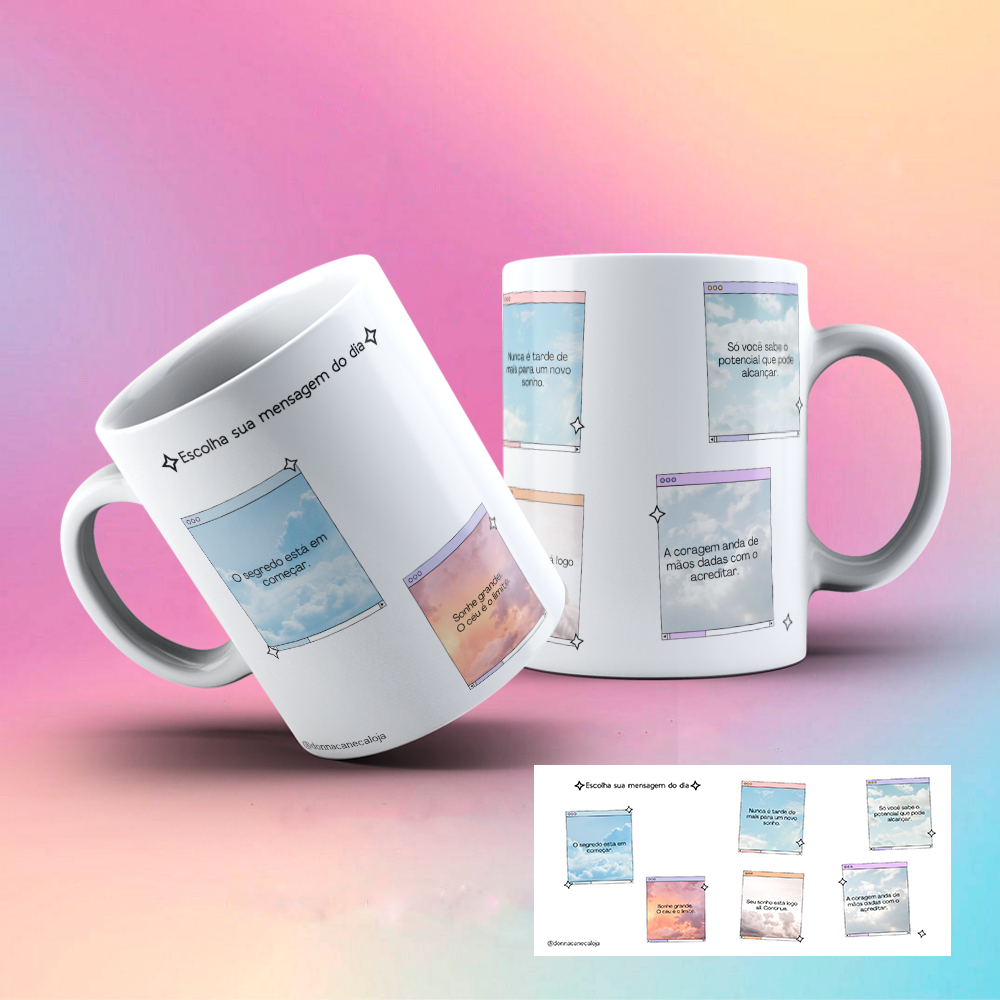 Caneca de Porcelana - Frases Motivacionais | Dias dificeis
