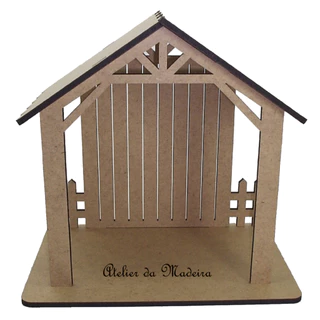 Presépio Casinha 30cm base 21x34cm MDF