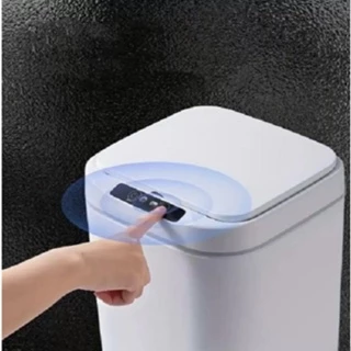 Lixeira Automática Recarregável Com Sensor De Aproximação Branca 16 Litros Quarto Cozinha Banheiro
