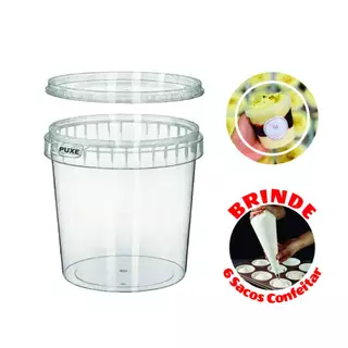 60 Potes Redondo Lacre 220ml Ganhe Brinde SC Confeitar Bolo no Pote