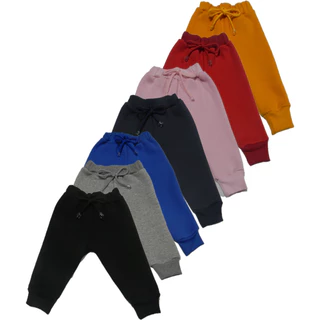 calça de moleton peluciado quentinho para bebê