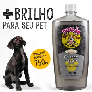 Shampoo Para Pet Dogão Pelos Escuros Pra Cachorro E Gato Xampu Condicionador Pet Shop Cães Gatos De Pelagem Escura Ou Pretos 750 Ml