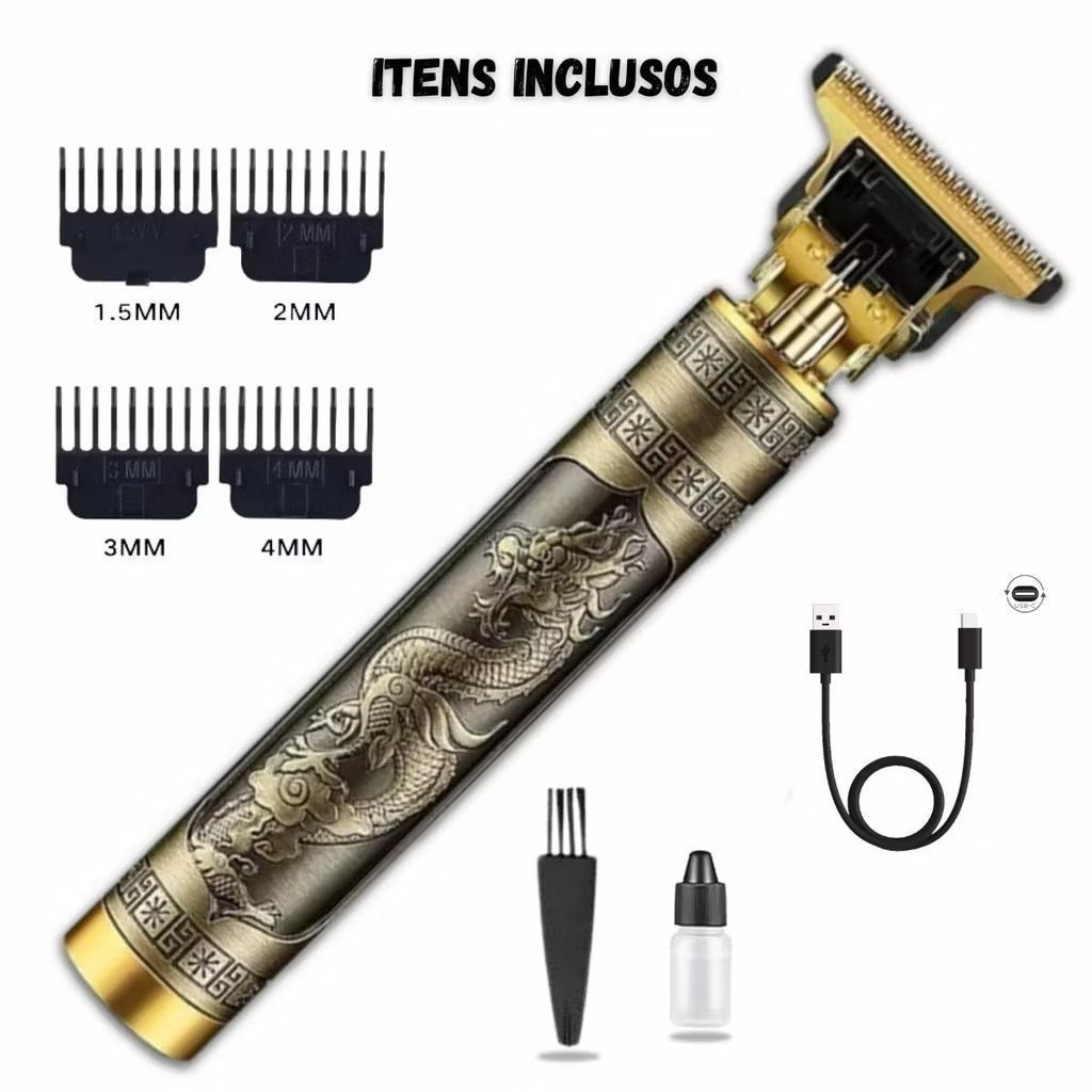 Maquina de cortar cabelo fazer barba elétrica Profissional com USB ...