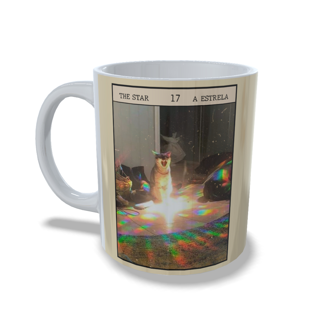 Caneca De Porcelana meme gato carta de Tarot A estrela The Star