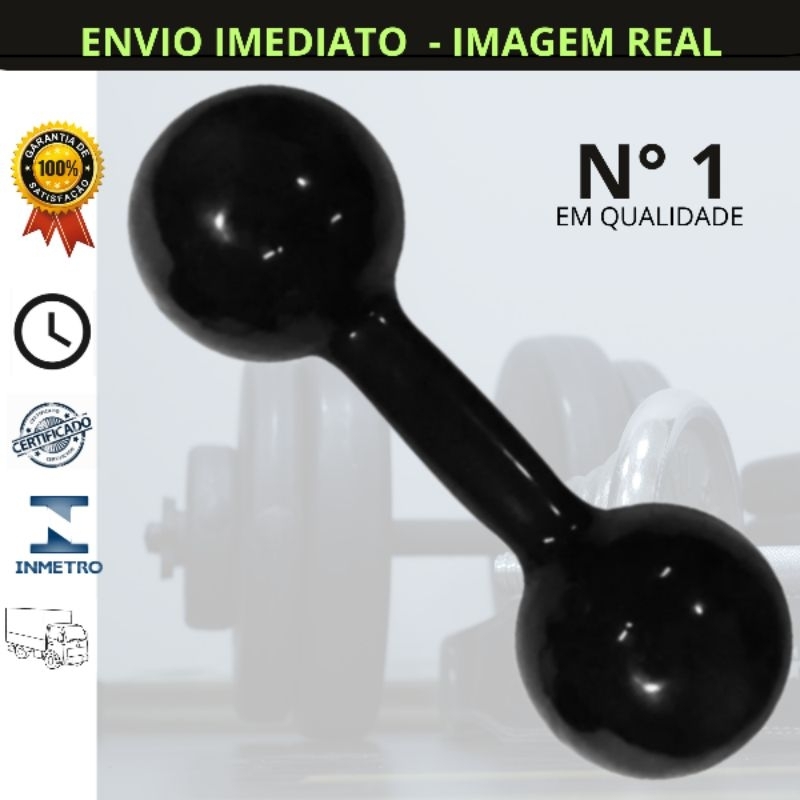 Halter 3kg unidade emborrachado cor preto premium