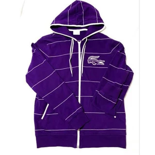 Blusa Moletom Big Roxo Listrado Meia Estação.