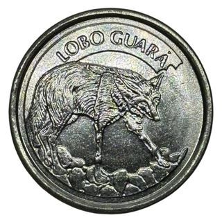 Moeda 100 cruzeiros reais Lobo Guará FLOR DE CUNHO