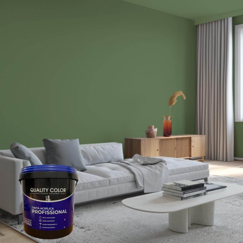 Tinta Verde Musgo Acrílica Profissional 20KG 16L para Parede Interna - Alta Cobertura e Rendimento