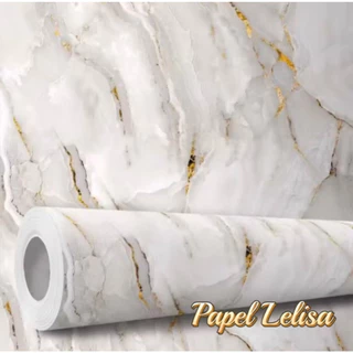 Papel de Parede 3D Modelo Mármore 10 METROS x 45CM Adesivo Autocolante para Sala, Quarto