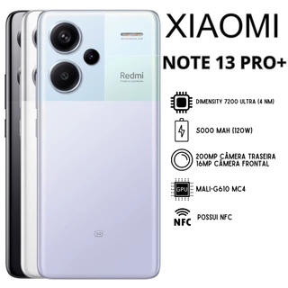 Celular Xiaomi Note 13 PRO+ 5G | Câmera 200MP , Processador Mediatek Dimensity 7200 Ultra (4 nm)), Bateria 5000mah, Carregamento 120W , Versão Global , Envio do Brasil