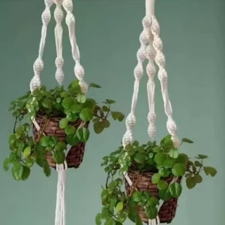 Suporte para vaso de planta em macrame tamanho 80 cm