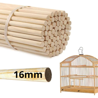 10 Poleiros de 16mm Bastão Vareta Cabo de Madeira Pinus para Aves Artesanatos