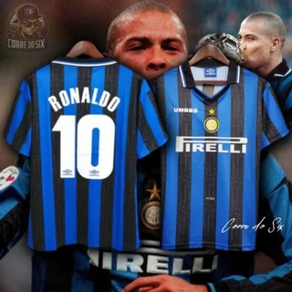 Camiseta inter de milan retrô 97/98 ronaldo - Edição Limitada - envio imediato