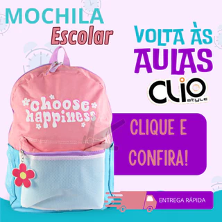 Mochila Femina Escolar Espaçosa com Alças da moda bolsas faculdade passeio viagem choose happiness