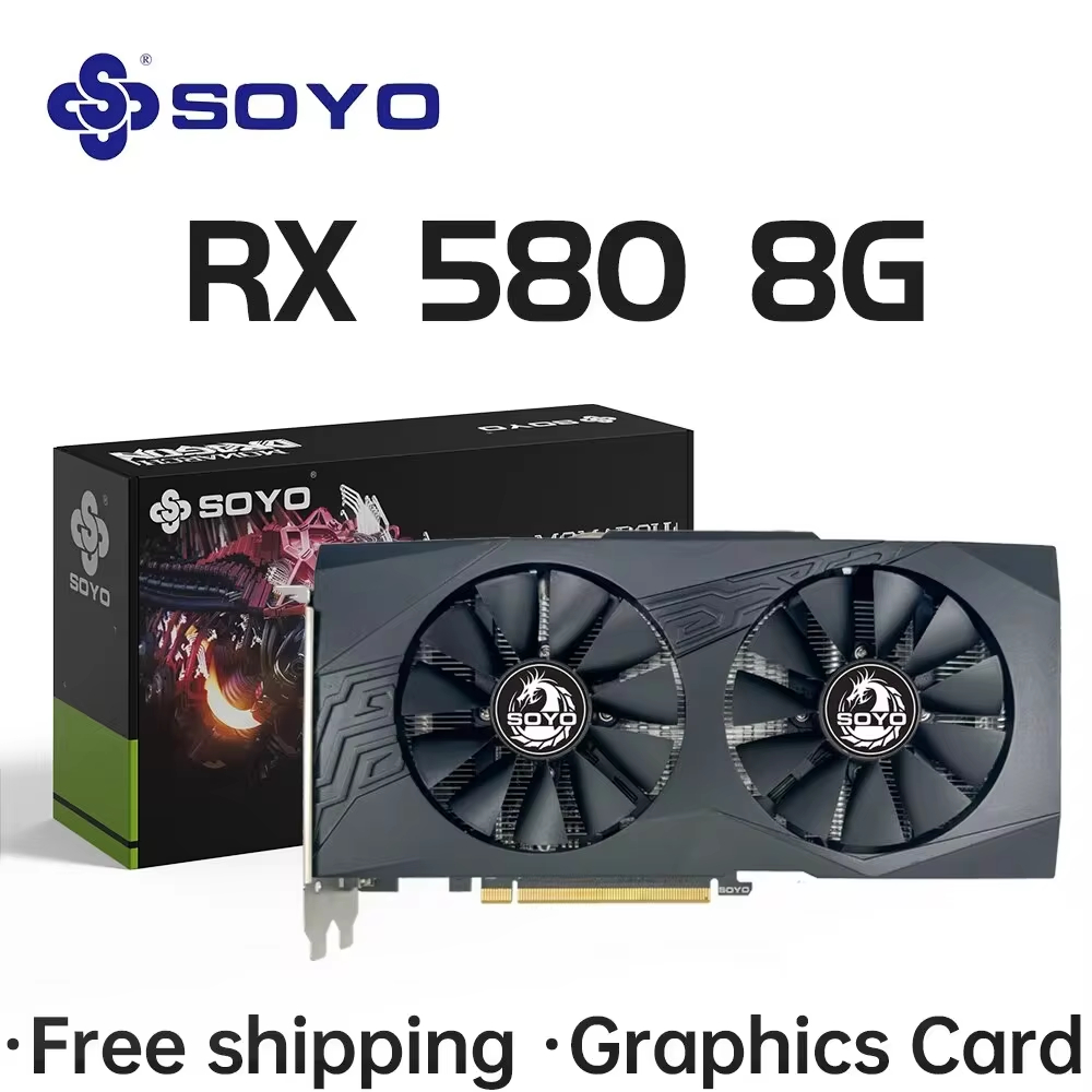 RX 580 Placa de Vídeo 8GB GDDR5 SOYO HDMI DVI DisplayPort