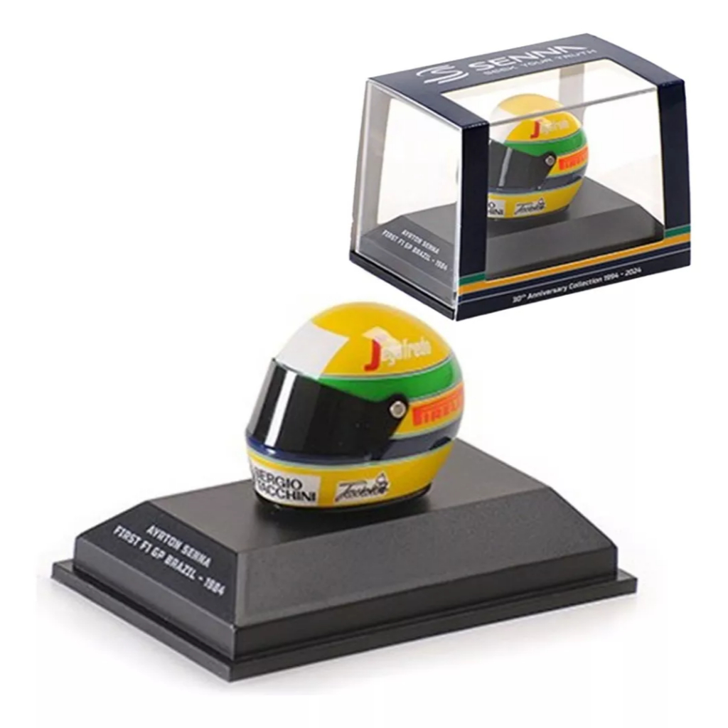 Miniatura Capacete Ayrton Senna 1/18 Oficial Mini Champs (Vendido