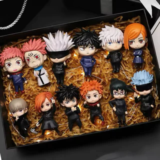 Kit 12 Pcs Bonecos Jujutsu Kaisen Figure de Ação Anime Miniatura Action Figure Gojo Satoru Yuji Itadori Figura Boneca Kugisaki Nobara Toge Sukuna Fushiguro Modelo Brinquedos Para Crianças Presente De Aniversário Colecionáveis Decoração Brinquedos Infantis
