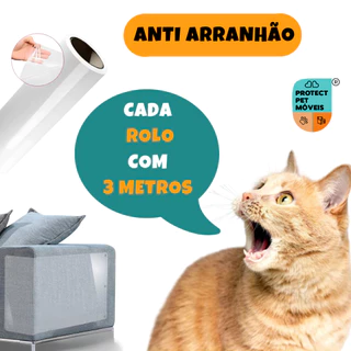 kit Rolo Filme Anti Arranhador Arranhão Protetor Adesivo Gato Sofa Arranhões Transparente Cama Pet