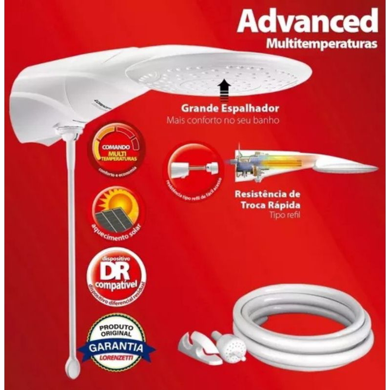 Ducha Advanced Multitemperaturas Lorenzetti - 220V | Shopee Brasil