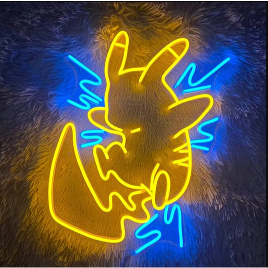 Placa Decorativa Led Neon Luminária Pikachu Pokémon | Shopee Brasil